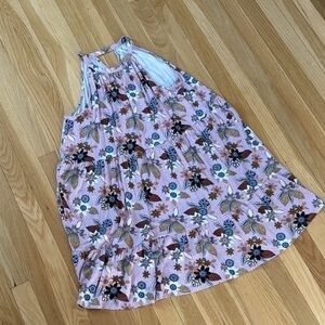 LOFT Strapless Floral Dress - Pink and Brown